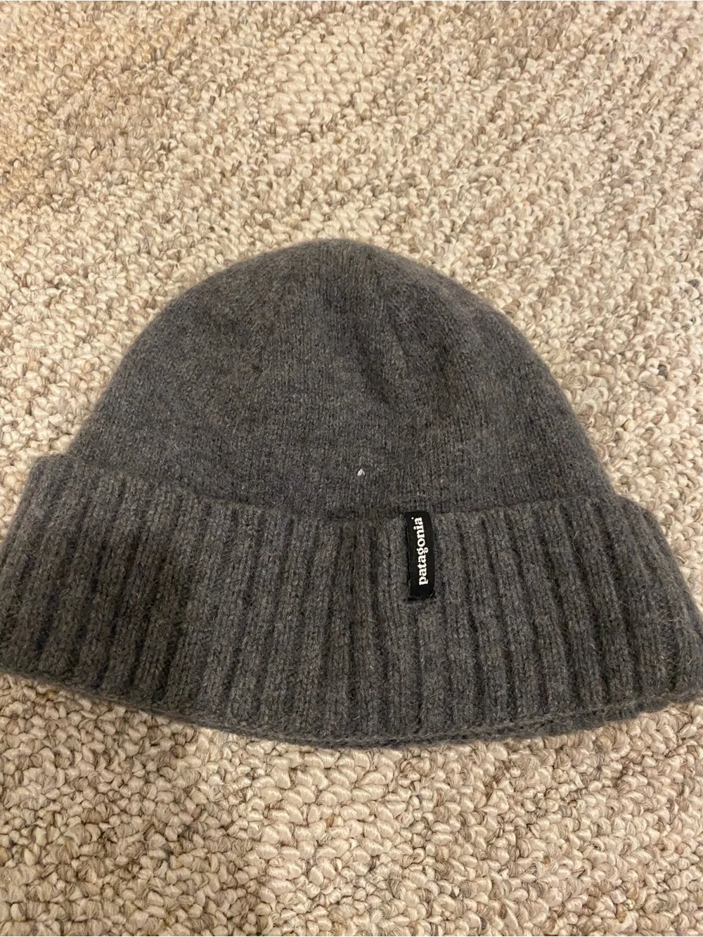 Patagonia Gray Ribbed Beanie